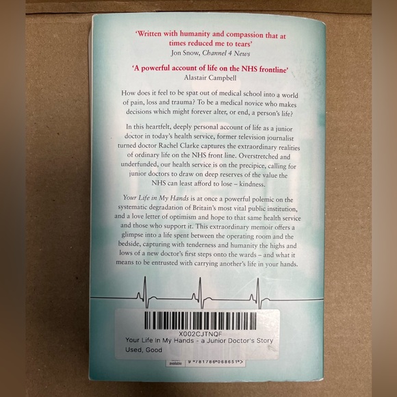 3/$20 Your life in my hands:a Junior Doctor’s Story by Rachel Clarke - Picture 2 of 3